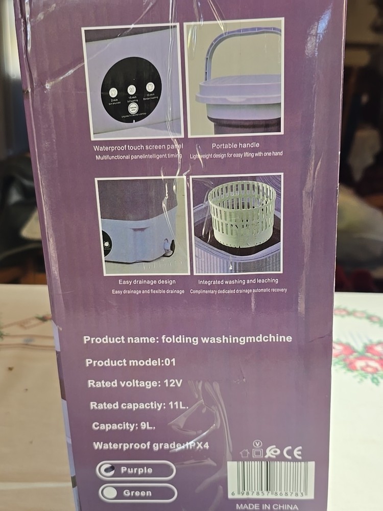Folding Portable Mini Washing Machine Multi-function 12V 11L 9 L Capacity New
