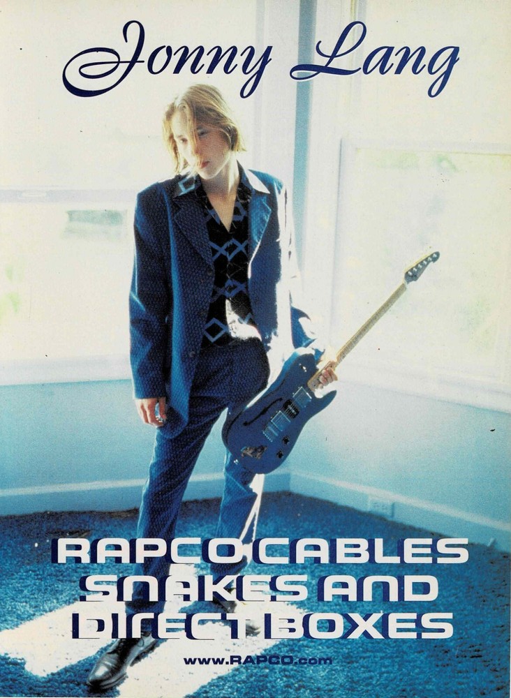 Rapco Cables - JONNY LANG - 1997 Print Advertisement