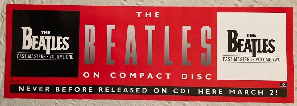 Beatles 1988 Promo Poster Past Masters On CD Banner Style