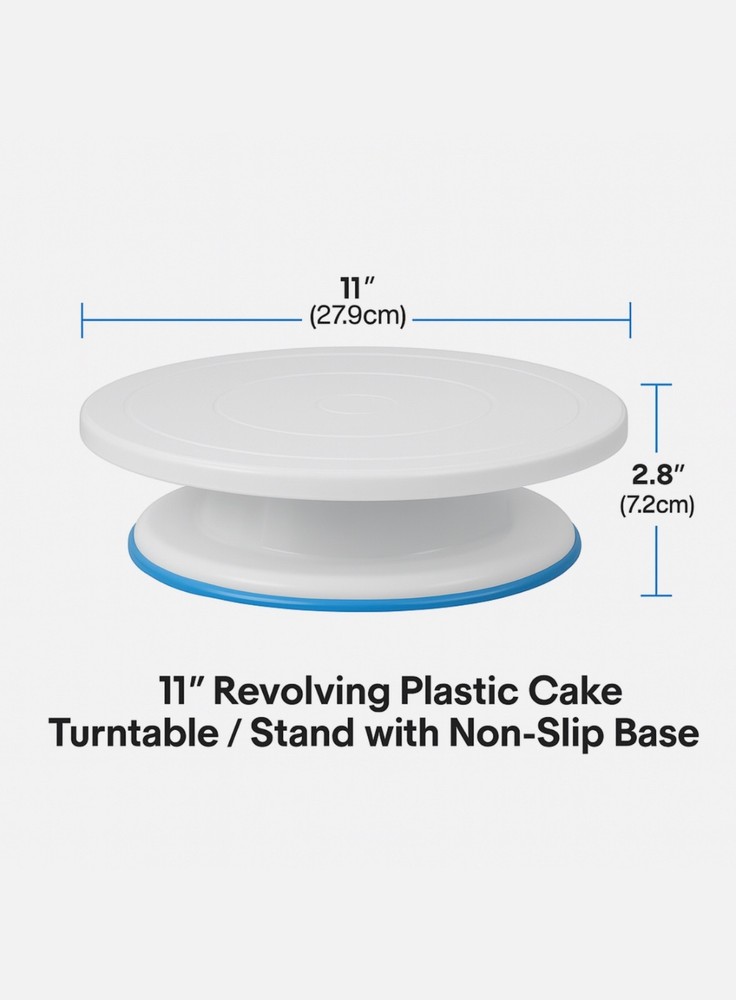 Cake Decorating Essential: 11" Turntable with Non-Slip