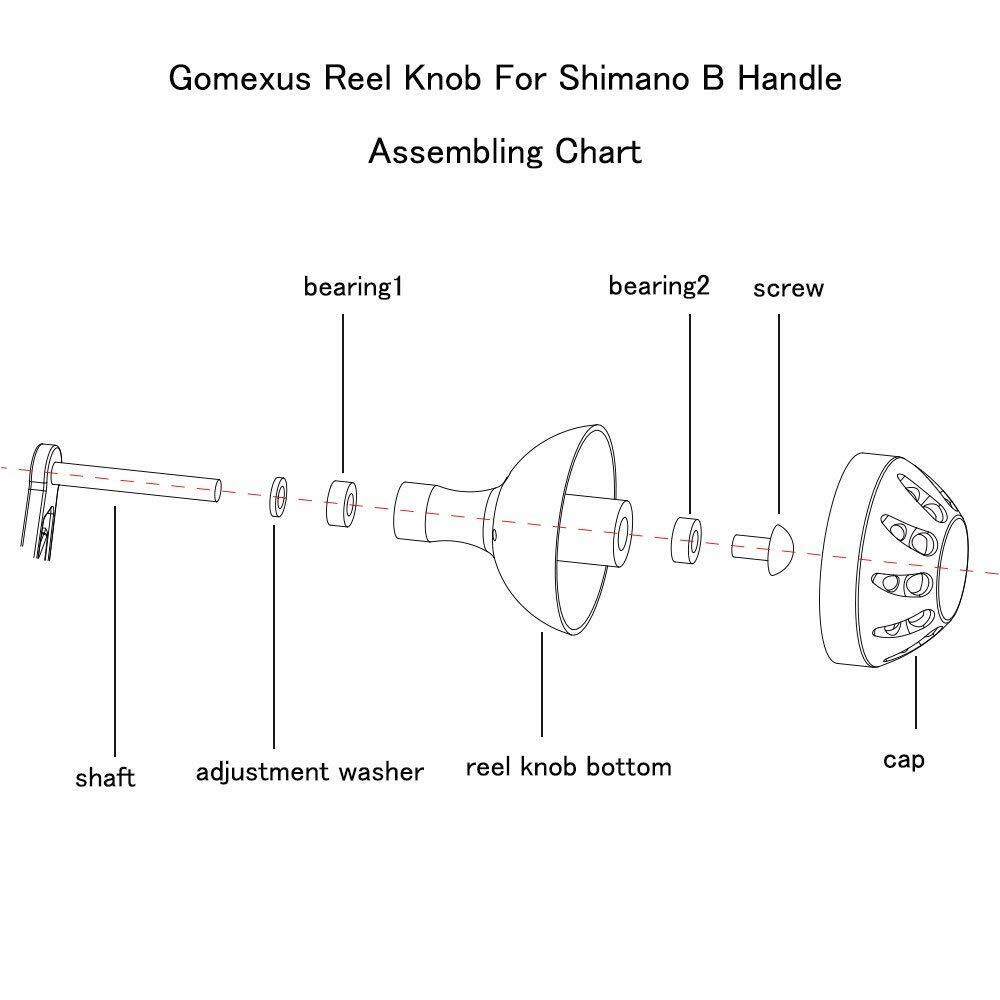Gomexus Power Knob 45mm For Shimano Stradic FJ 4000-8000 Daiwa Penn No Shaft