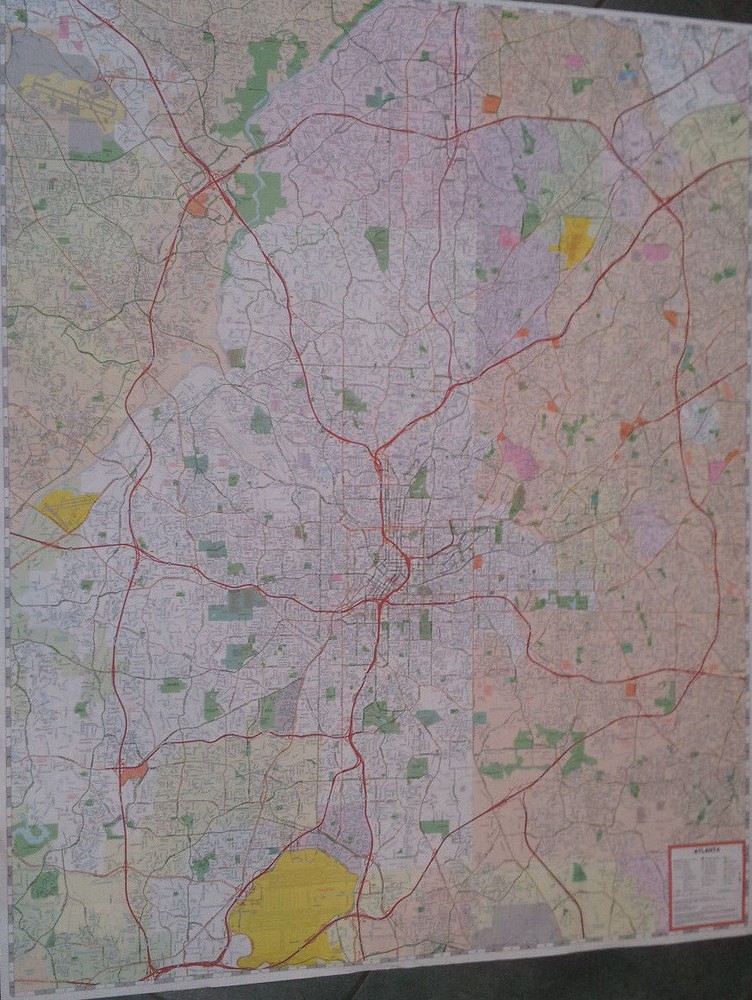 Atlanta GA Laminated Wall Map (R)