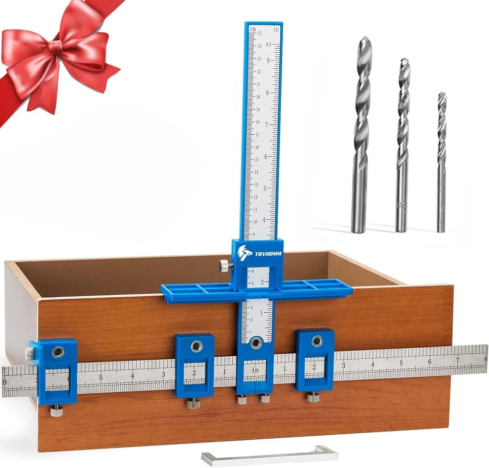 Portable Punch Locator Drill Guide for Precise Cabinet Hardware Installation