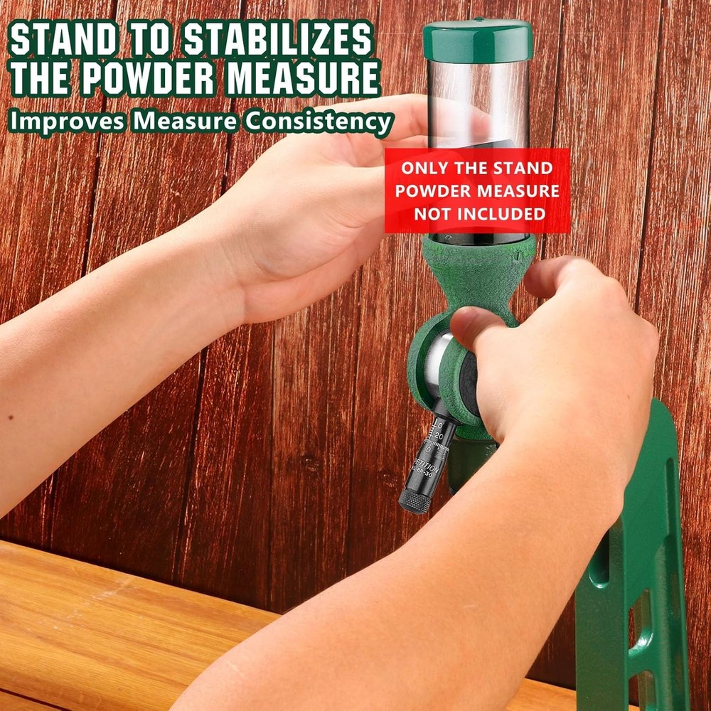 Powder Measure Stand, Professional Grade 7/8"-14 Thread Green