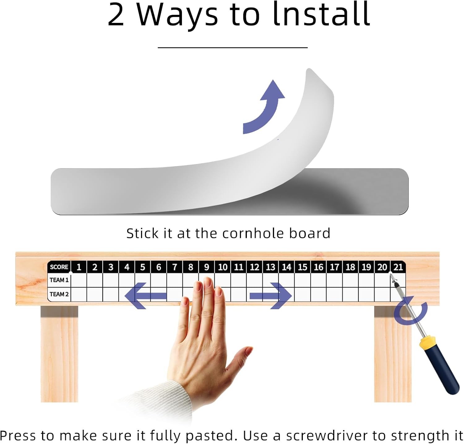 Cornhole Scoreboard 2 Pack, Metal Decal with Magnetic Score Keepers for Corn...