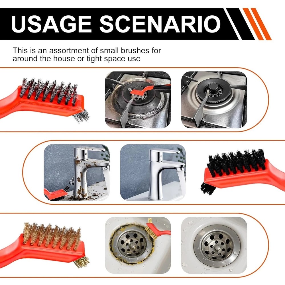 Wire Brush Set 6 Pcs Professional Wire Brushes for Cleaning Rust