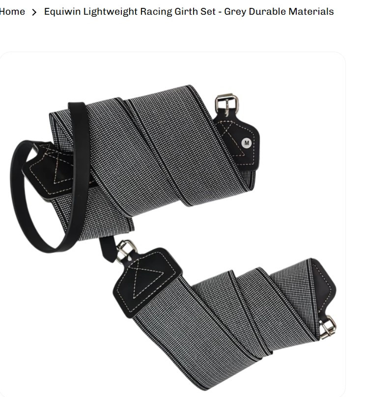 Equiwin Lightweight Racing Girth Set - Grey Durable Materials