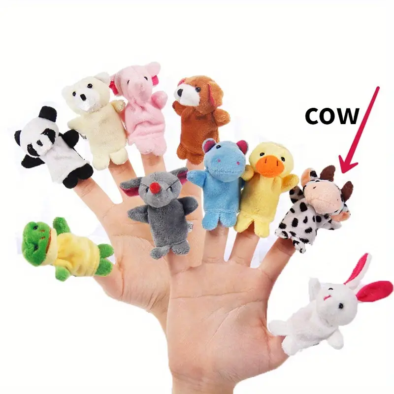 Plush Animal Finger Puppet - New - Cow