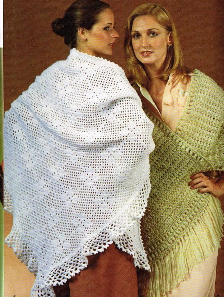 Shawls Stoles Knitting Crochet Pattern Leaflet 6 Patterns 1970's Vintage CM