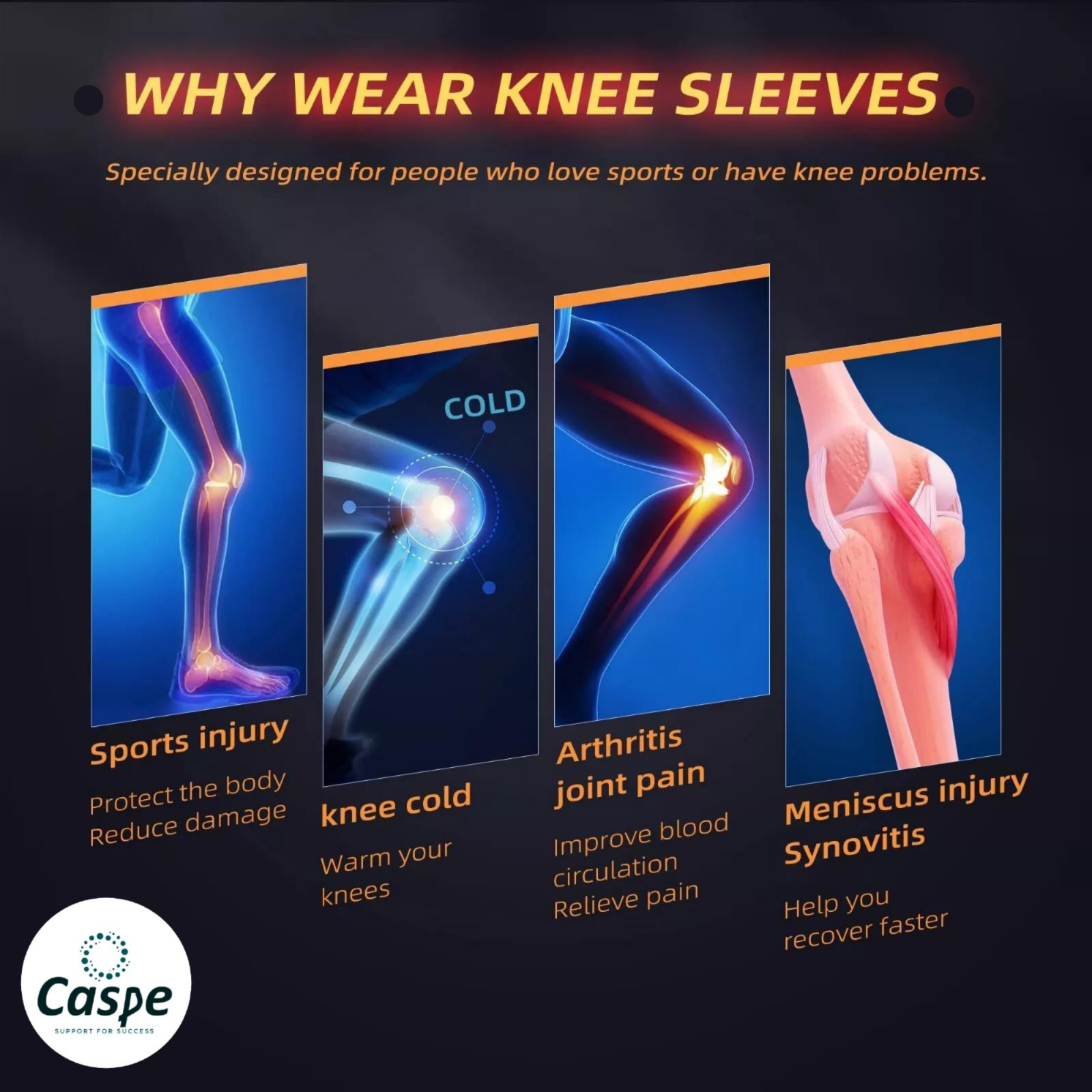 Knee Brace Adjustable Compression Support for Sport Joint Pain Arthritis Relief