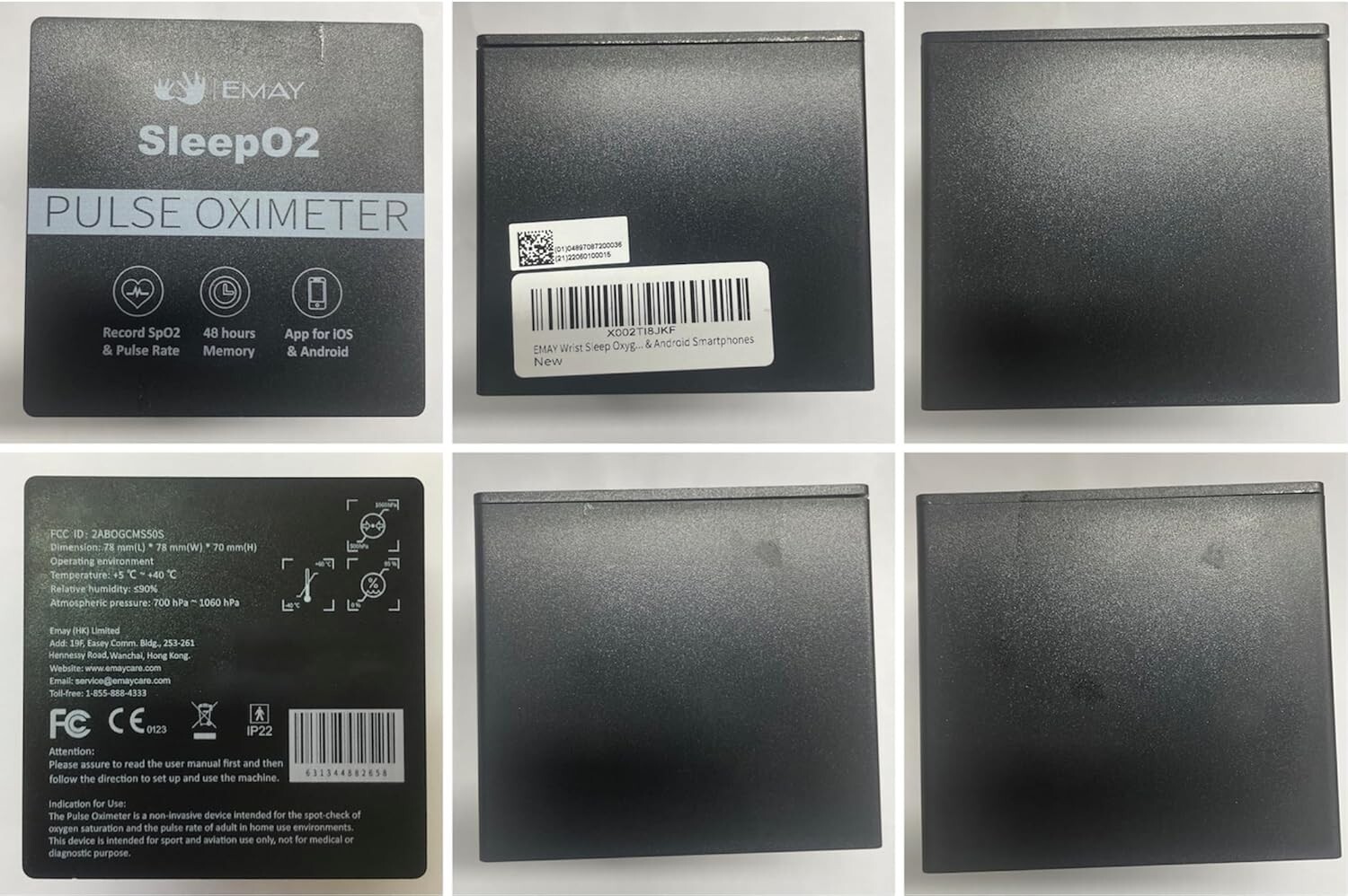 EMAY SleepO2 Wrist Recording Pulse Oximeter Continuous Oxygen Monitor Tracking