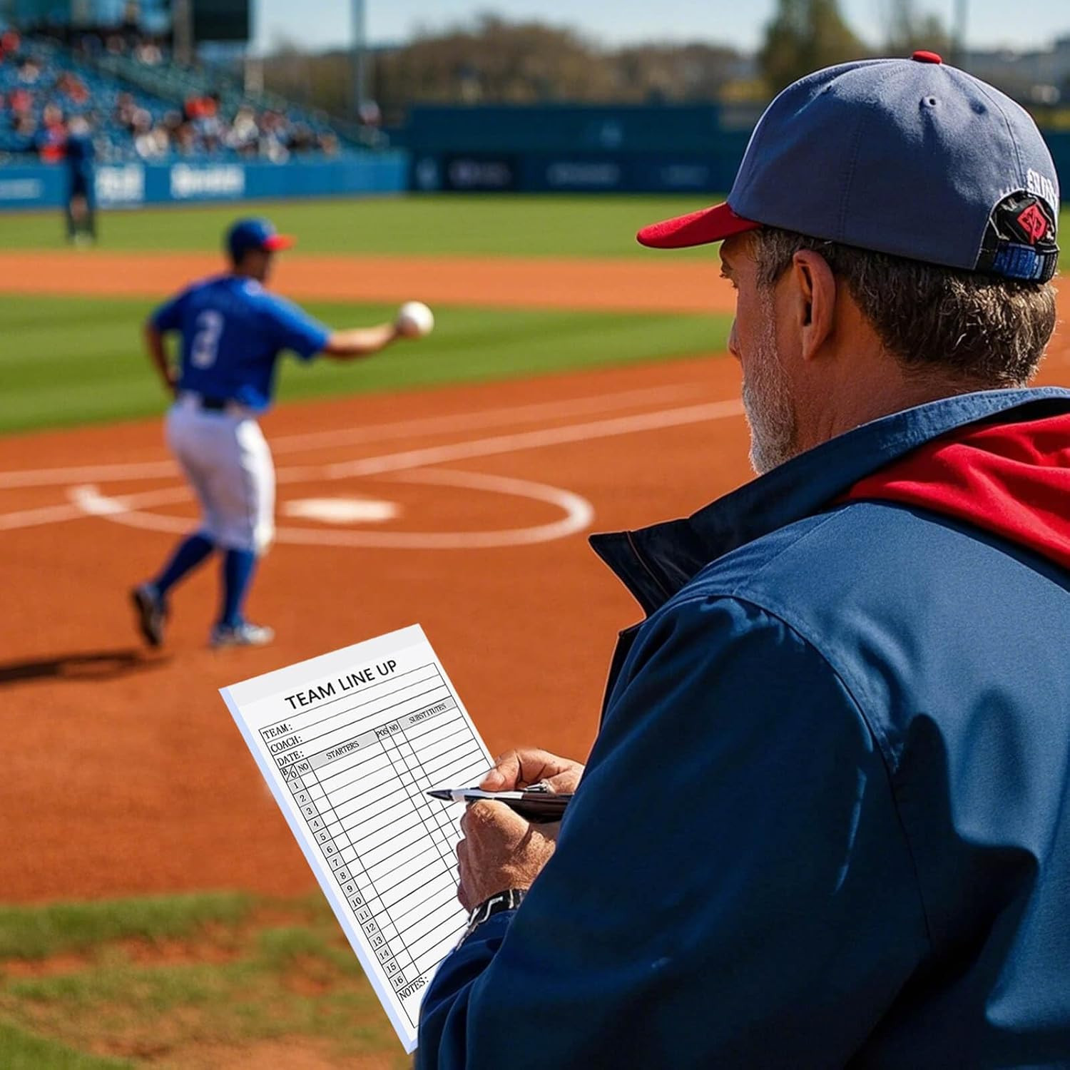 Baseball/Softball Lineup Cards, 4-Part Carbonless Copies with Tearing Line, 150