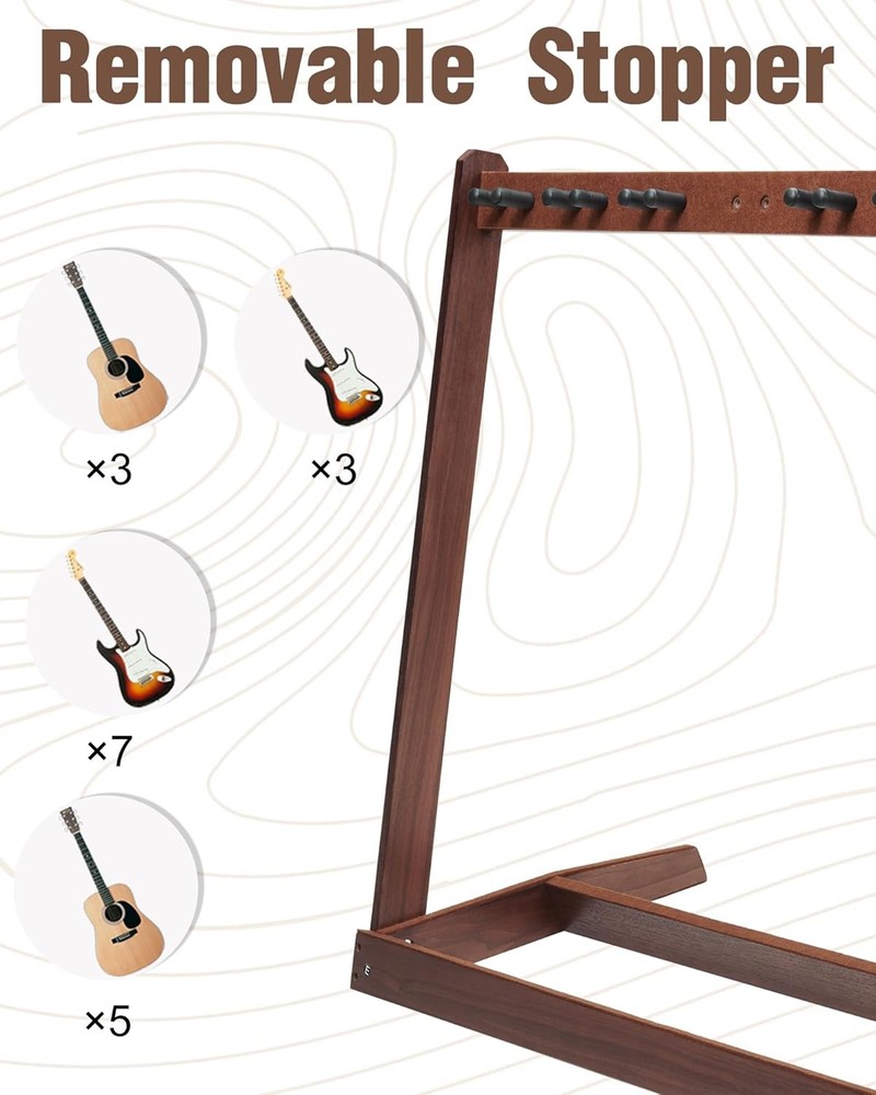 Multi Guitar Rack Stand Wooden Display