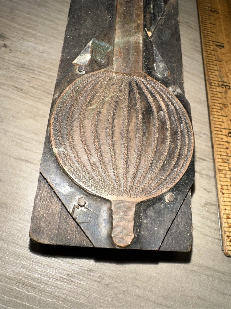 Printing Block “ Unknown Image??” Beautiful Details! Early Lightbulb? Copper