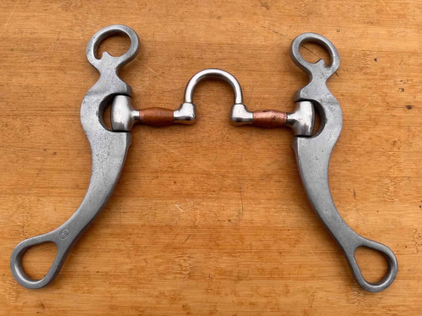 Partrade Copper Mouth Correction Port Bit w Engraved Aluminum Cheeks ~ 5"