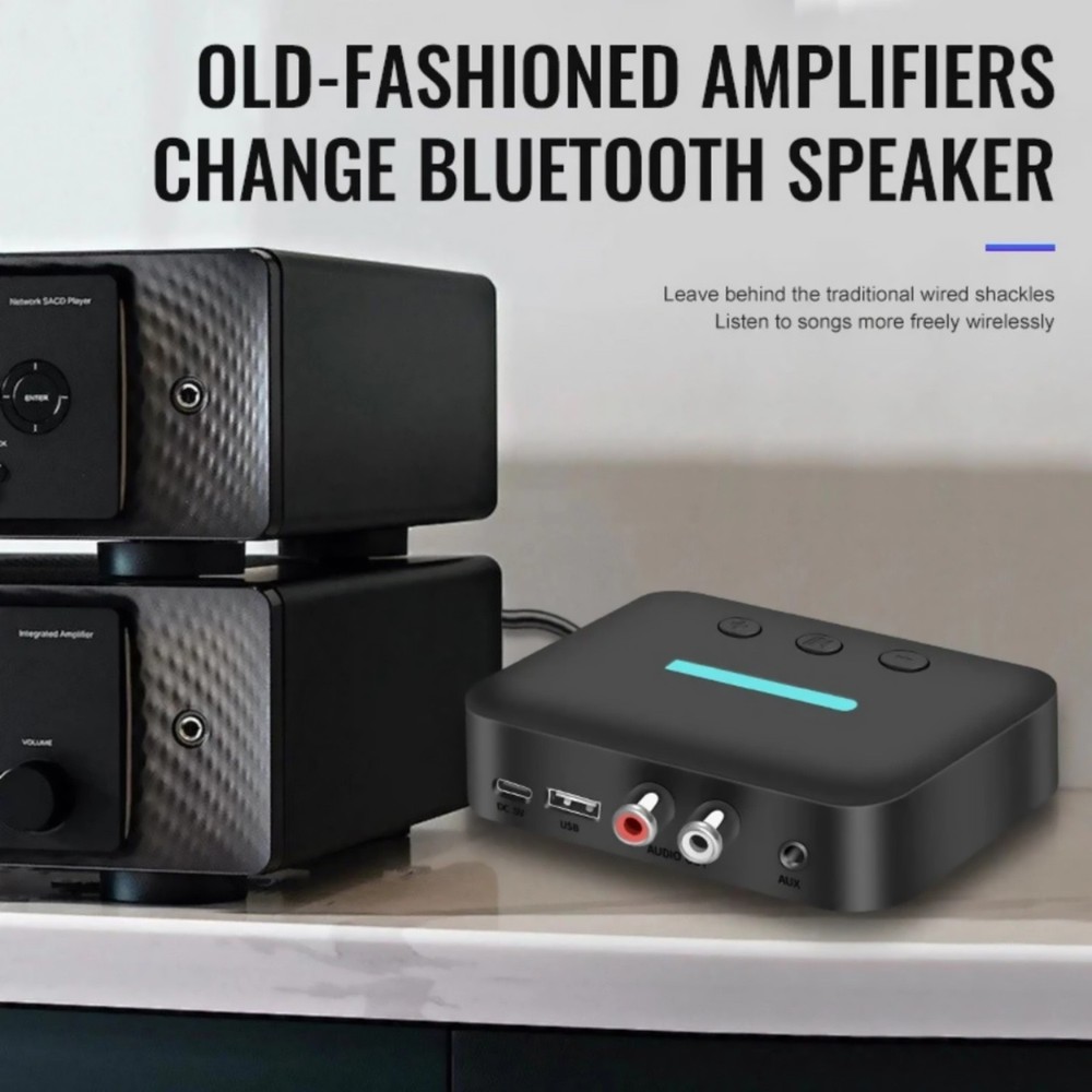 5.3 Bluetooth Receiver RCA 3.5mm AUX Wireless Audio Adapter with USB Playback