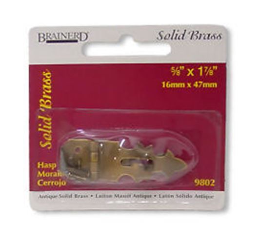Solid Brass Hasp in Antique Brass - 1 7/8" x 5/8"