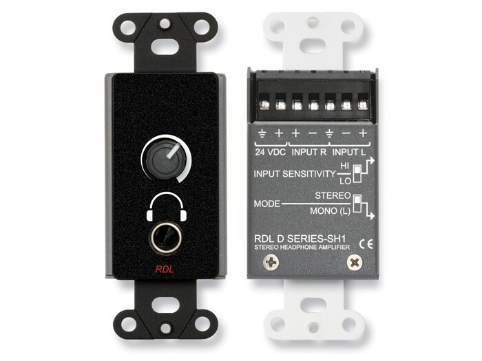 RDL D-Series DB-SH1 Stereo Headphone Wall Mount Decora Panel Audio Amplifier