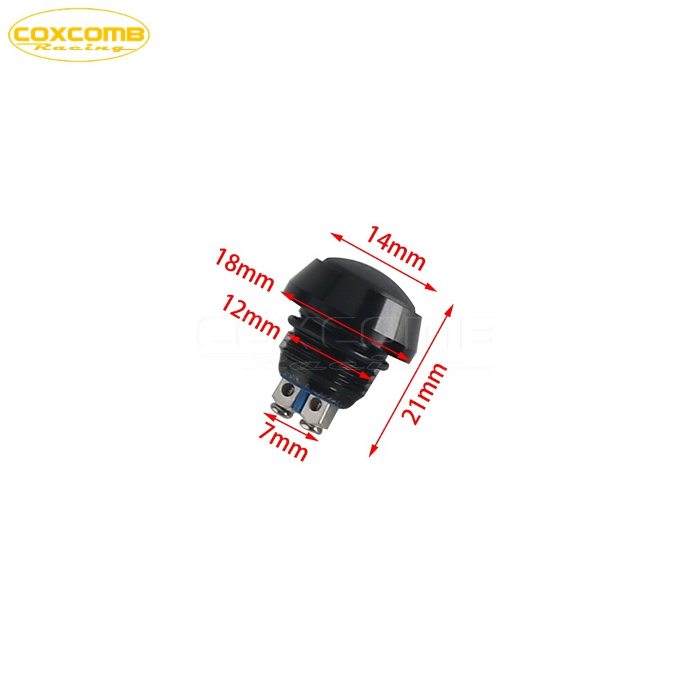 2Pc Black Momentary Latching Switch Push Button For Harley V-ROD Street Bob FXDB