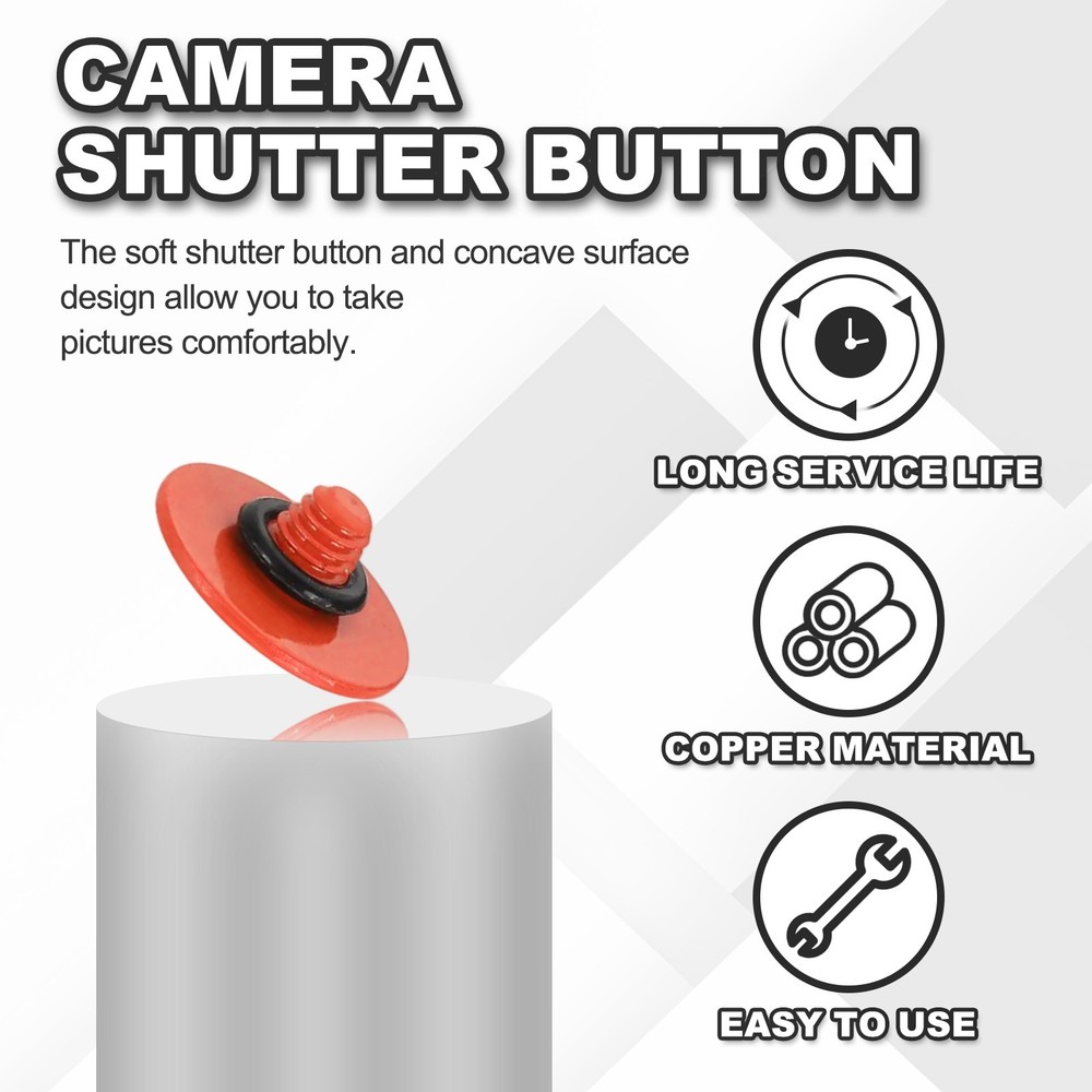 Camera Shutter Button, 3Pcs 10mm Convex Surface Shutter Release Buttons Orange