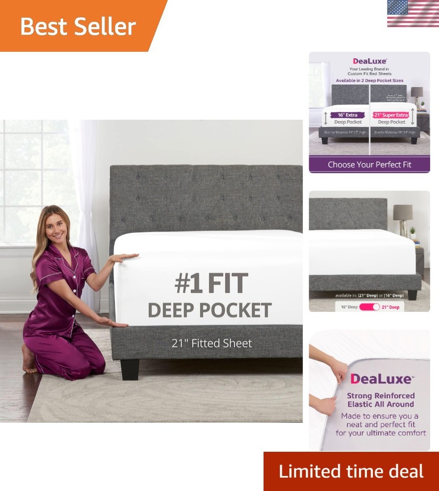 Luxury Microfiber King Fitted Sheet - Extra Deep Pocket 21