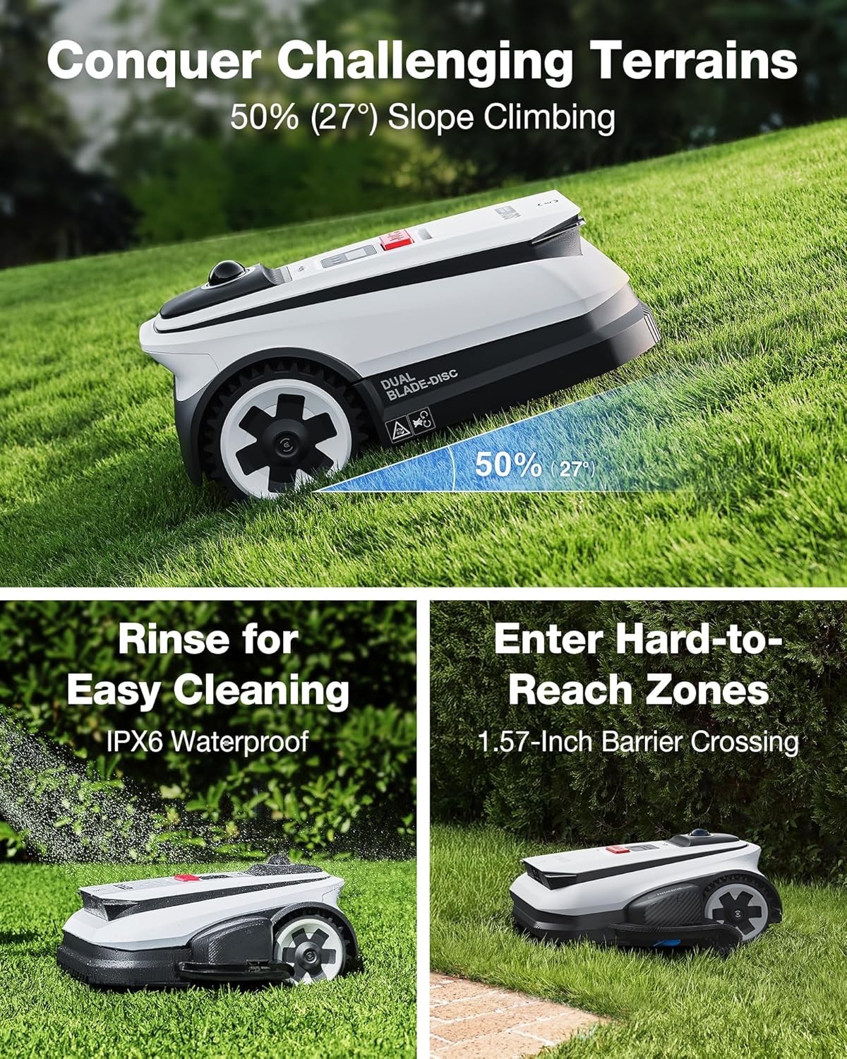 WET BOX ECOVACS Goat A3000 LiDAR PRO Robotic Lawn Mower for Up to 0.75 Acre 7.5A