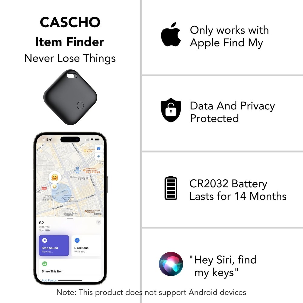Air Tracker, Bluetooth Tracker Tag-2 Pack, Compatible with Apple Find My (iOS...