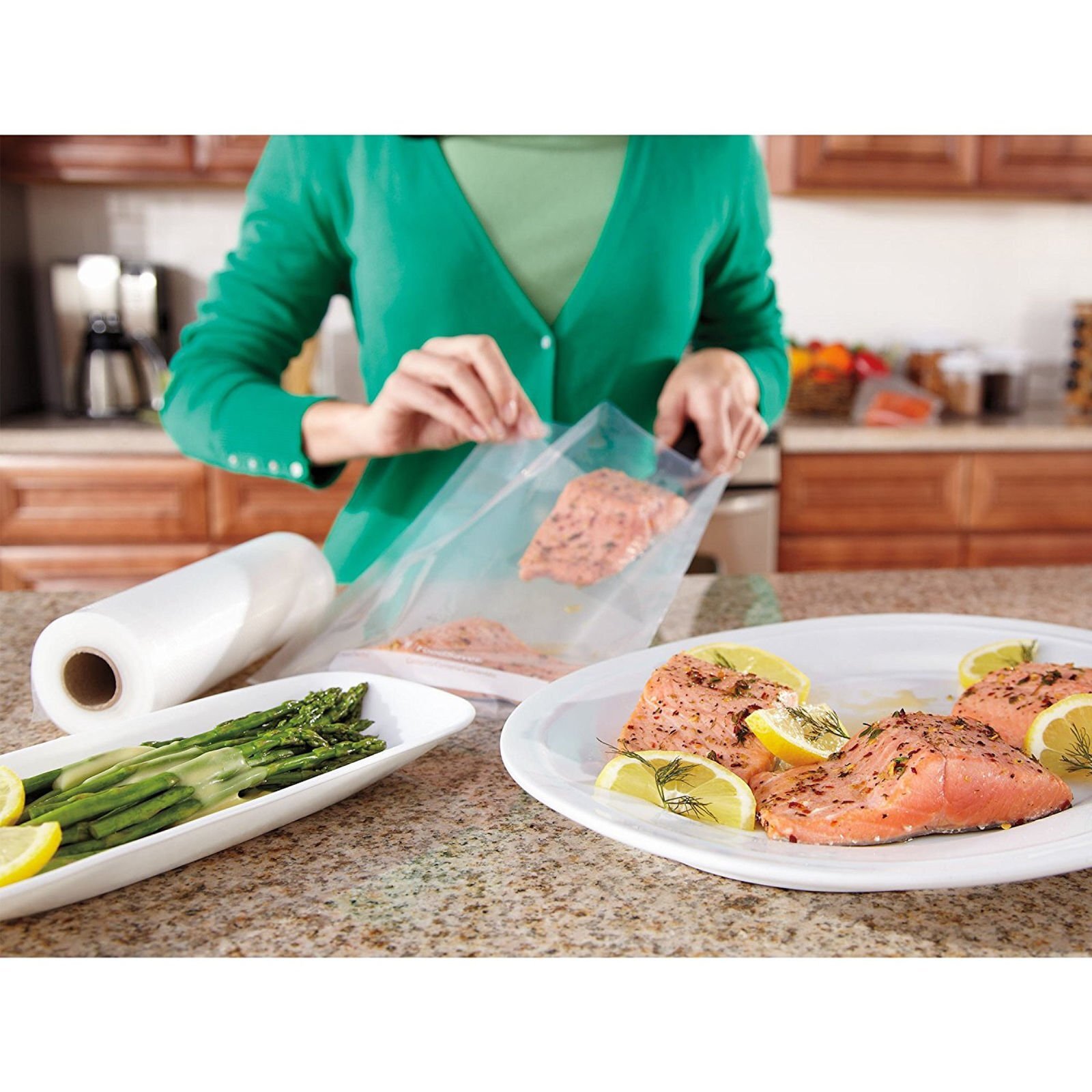 4 Rolls 8"x50' Universal Embossed Vacuum Sealer Bags - Food Saver BPA Free 4 Mil