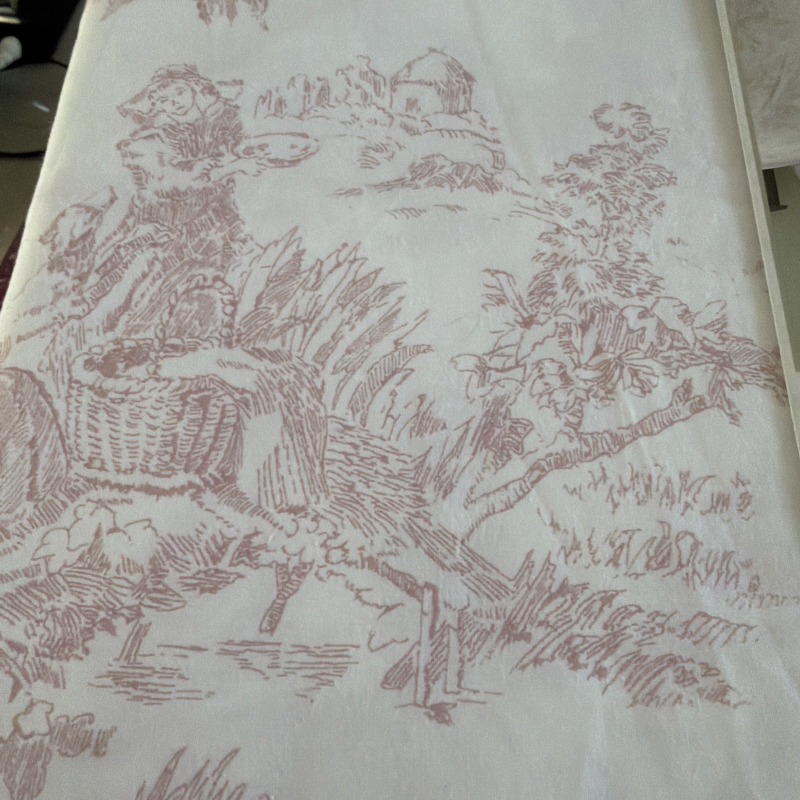 Cabbages and Roses King Duvet Set New Cotton Percale Country Toile Rose Pink