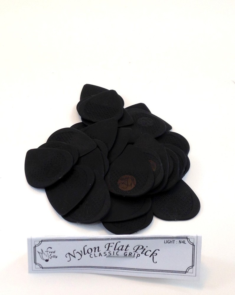 Fred Kelly Guitar Picks Flat Nylon Light Textured Grip 36 Picks