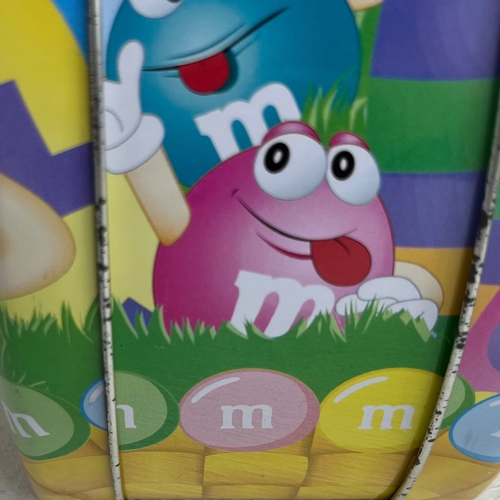 M&Ms Easter Themed Tin Lunch Box Handle Blue