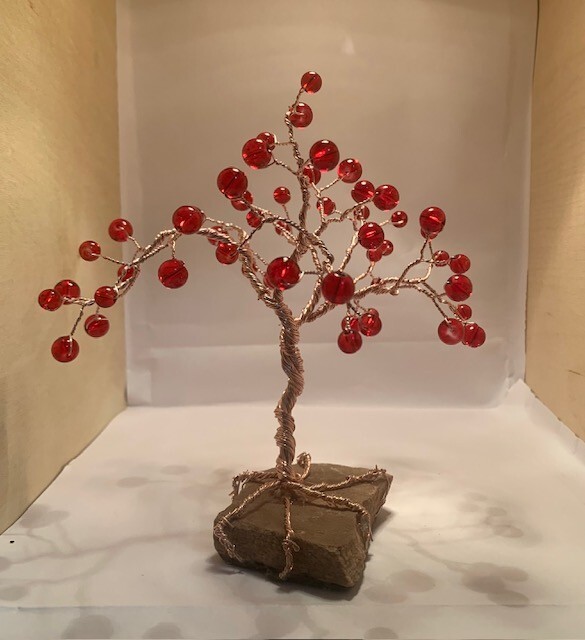 Handcrafted Wire and Bead Bonsai Tree