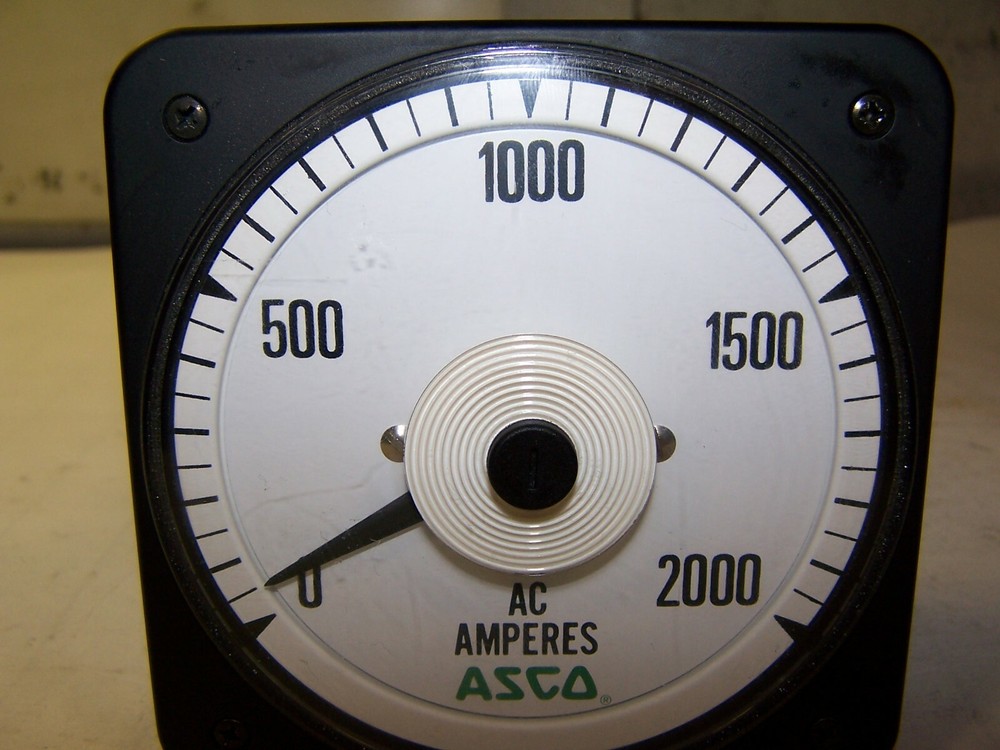 ASCO CROMPTON BLS-77 0-2000 AC AMPERES PANEL METER 491942-014