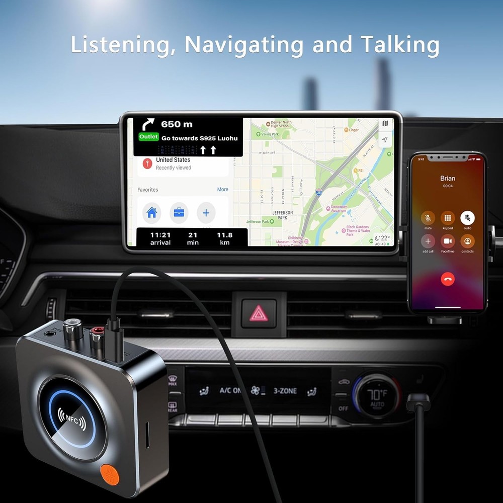 Bluetooth Receiver for Home Stereo, AUX RCA to Bluetooth Adapter for Old Speaker