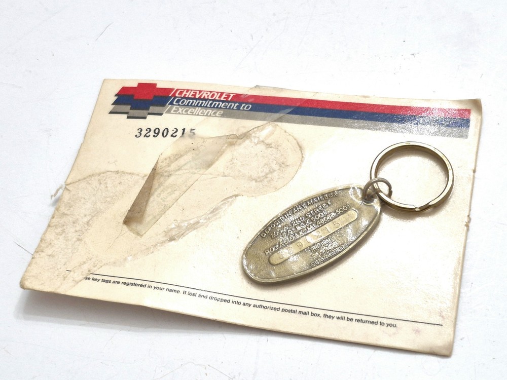 2x Vintage Chevrolet Commitment To Excellence Brass Key Chain Ring w/Packaging