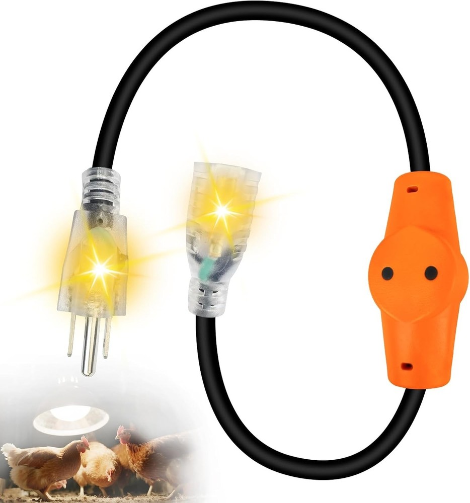 Temperature Controlled Extension Cord Heat Cable Controller Thermostat Plug 120V