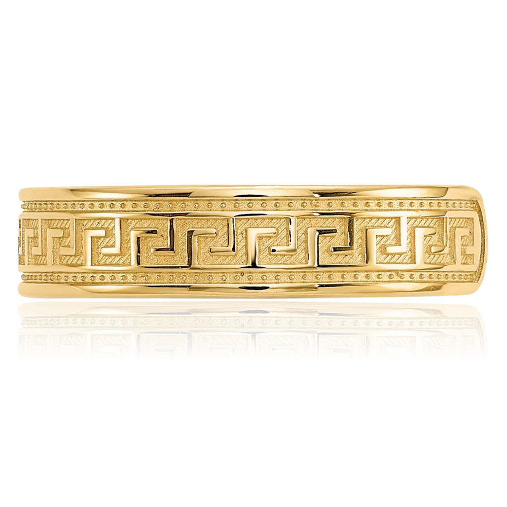 14K Solid Yellow Gold Greek Key Adjustable Toe Ring