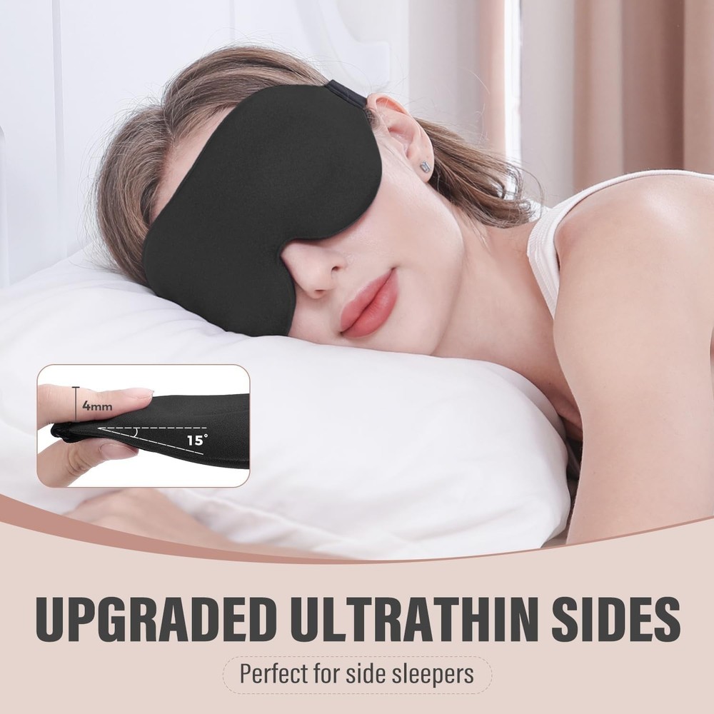 Sleep Mask for Side Sleeper, Complete Light Blocking 3D Sleeping Eye Mask, So...