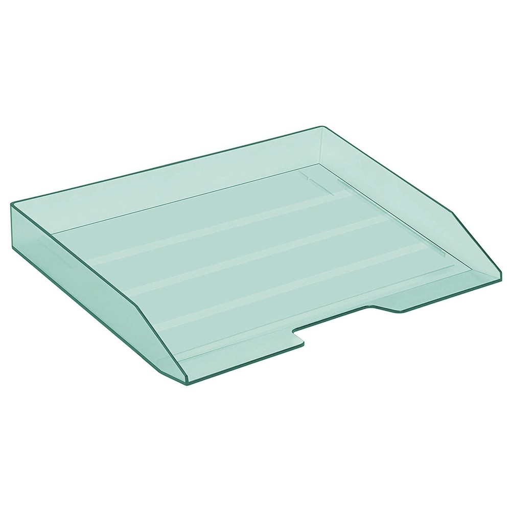 Stackable Letter Tray Single Side Load, Plastic, Desktop File Organizer (Clea...