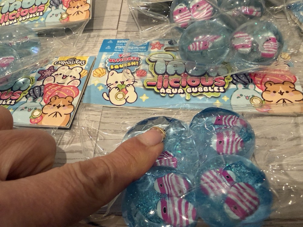 Taba-Licious Orb Curiosities AQUA BUBBLES FISH Squishy BALLS SQUISHIES BULK 15