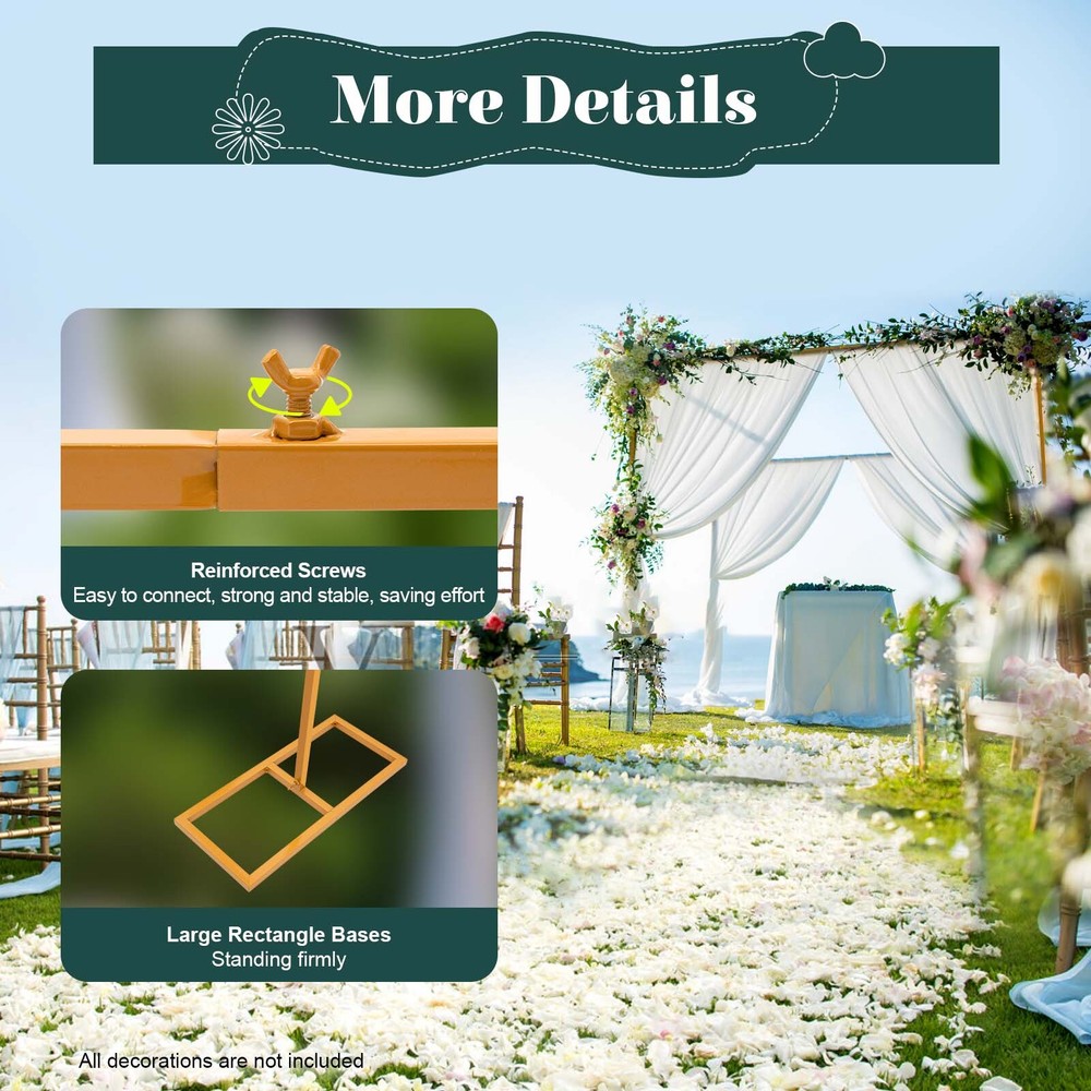 Romantical Metal Flower Balloon Frame Square Wedding Arch Backdrop Stand Decor
