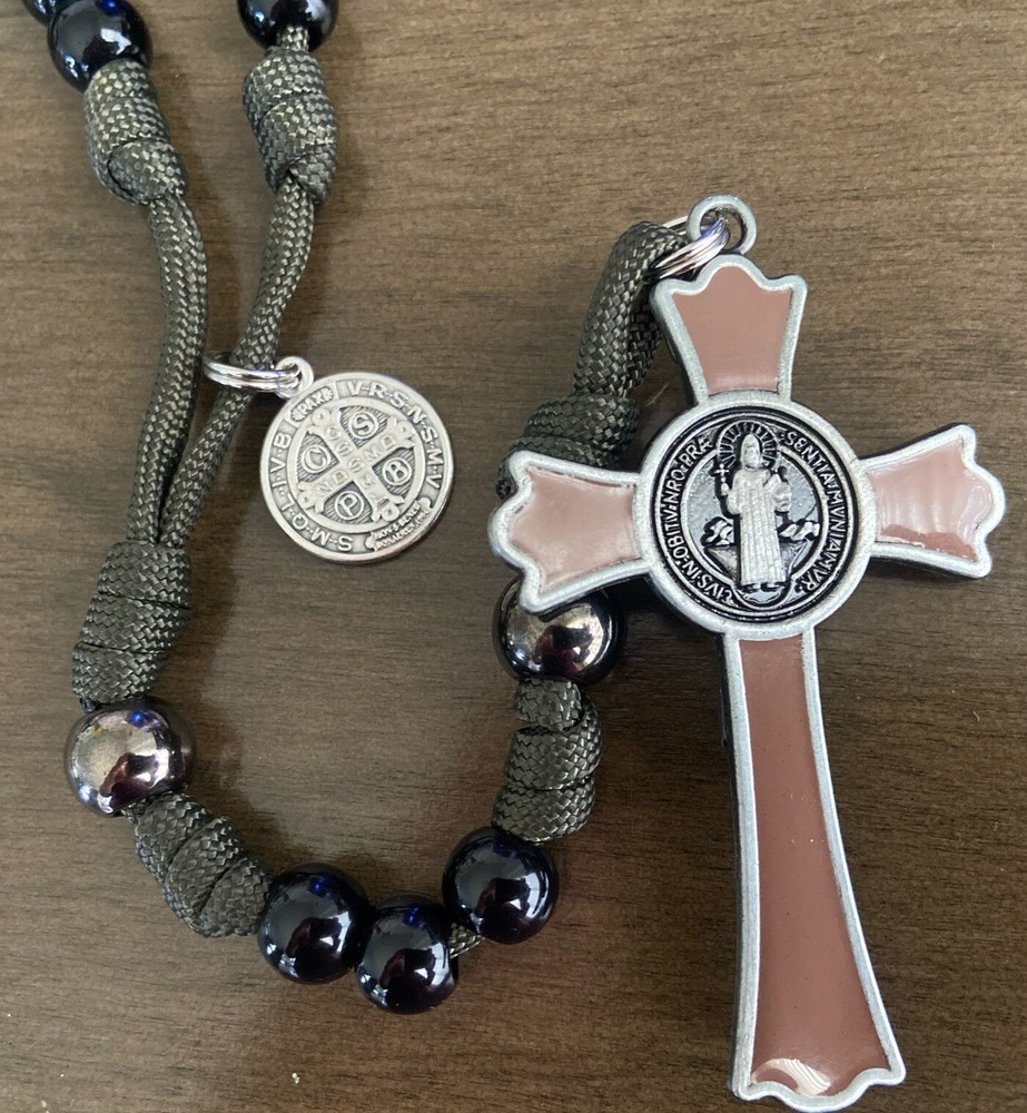 St Benedict Catholic Rosary, Large StBenedict Crucifix, Durable Rosary- Handmade