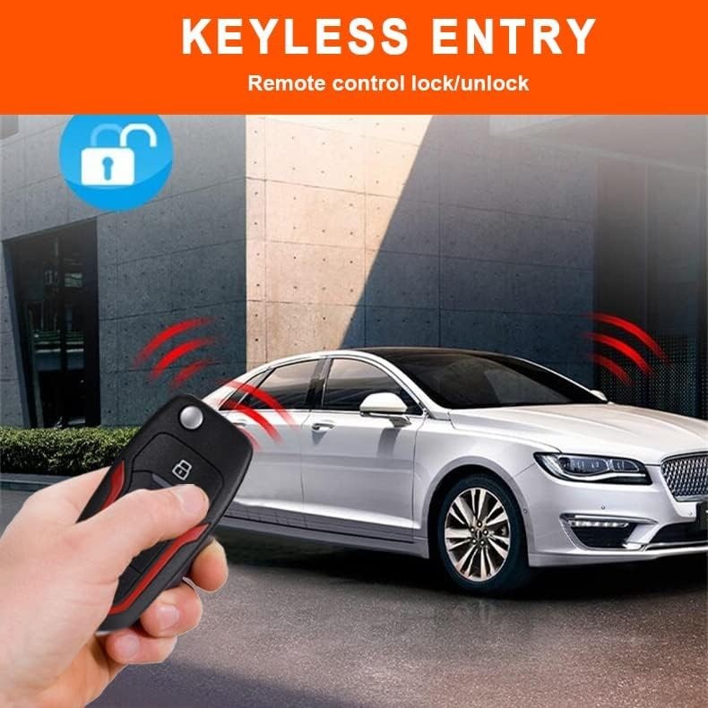 Keyless Entry Security Alarm System with Remote Engine Starter and Push Button