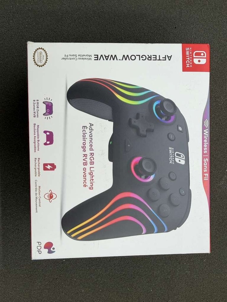 BRAND NEW Nintendo Switch Afterglow Wave Wireless Controller – RGB Lighting
