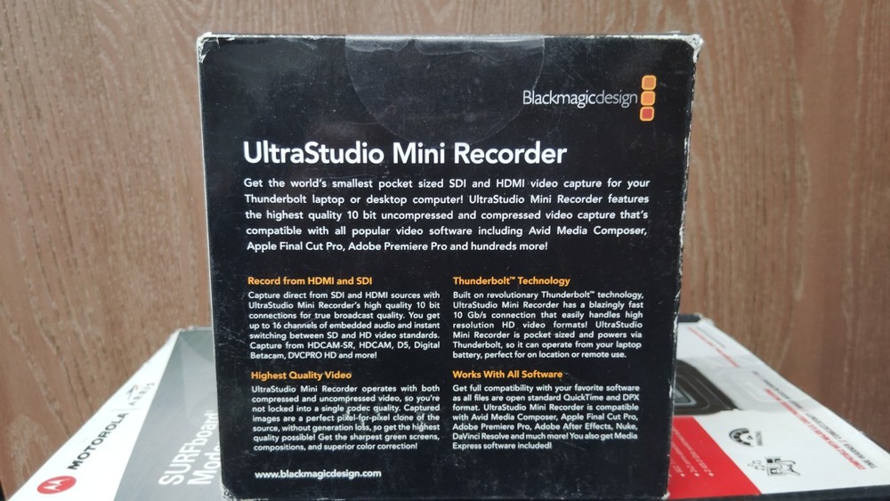 Blackmagic Design UltraStudio Mini Recorder Streaming Device Thunderbolt