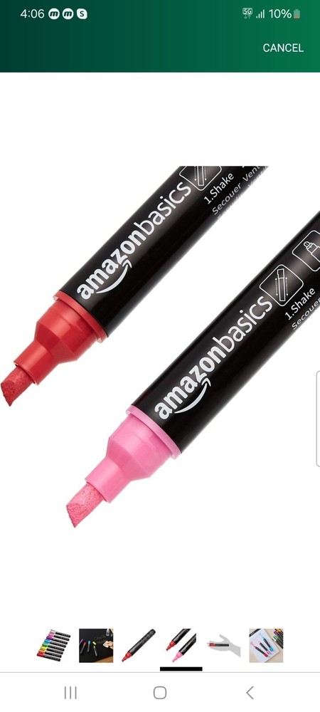 Bullet/Chisel Reversible Tip Chalk Markers, Bold Point, 8 Pack, Bright Colors