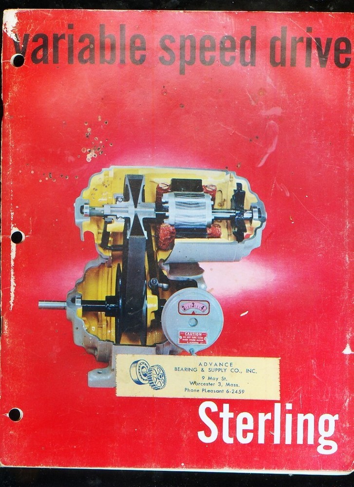 1960's Sterling  Variable Speed Drive" vintage catalog