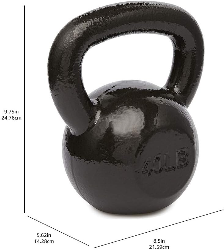 Durable 40-Pound Cast Iron Kettlebell with Textured Grip for Optimal Performance