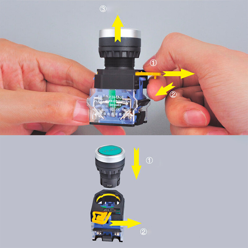 22mm Rotary Switch With Key Security Lock Switch Momentary Latching 2/3 Position