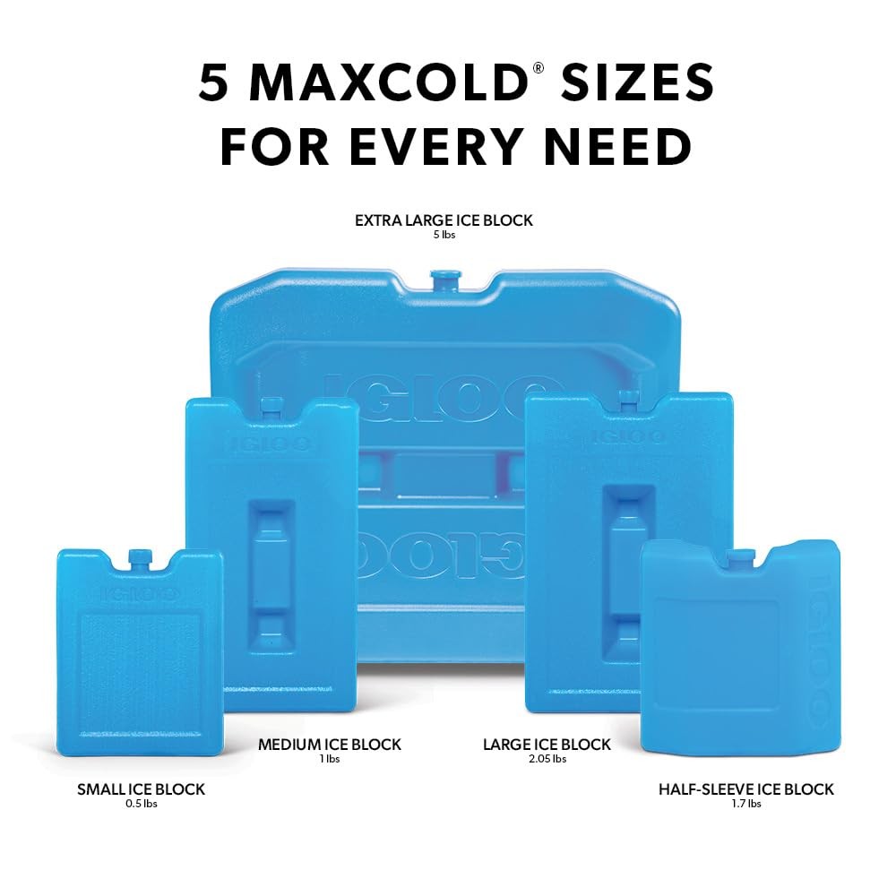 Large Maxcold 2 Pack Ice Block, Reusable Ice Packs for Coolers, Freezer Pack,...